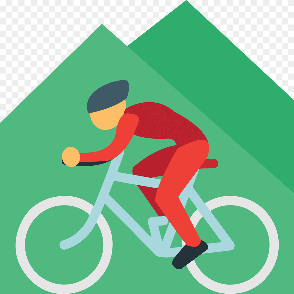 Person Mountain Biking Emoji Clipart, Bicycle, Transportation, Sport, Vehicle Png Image