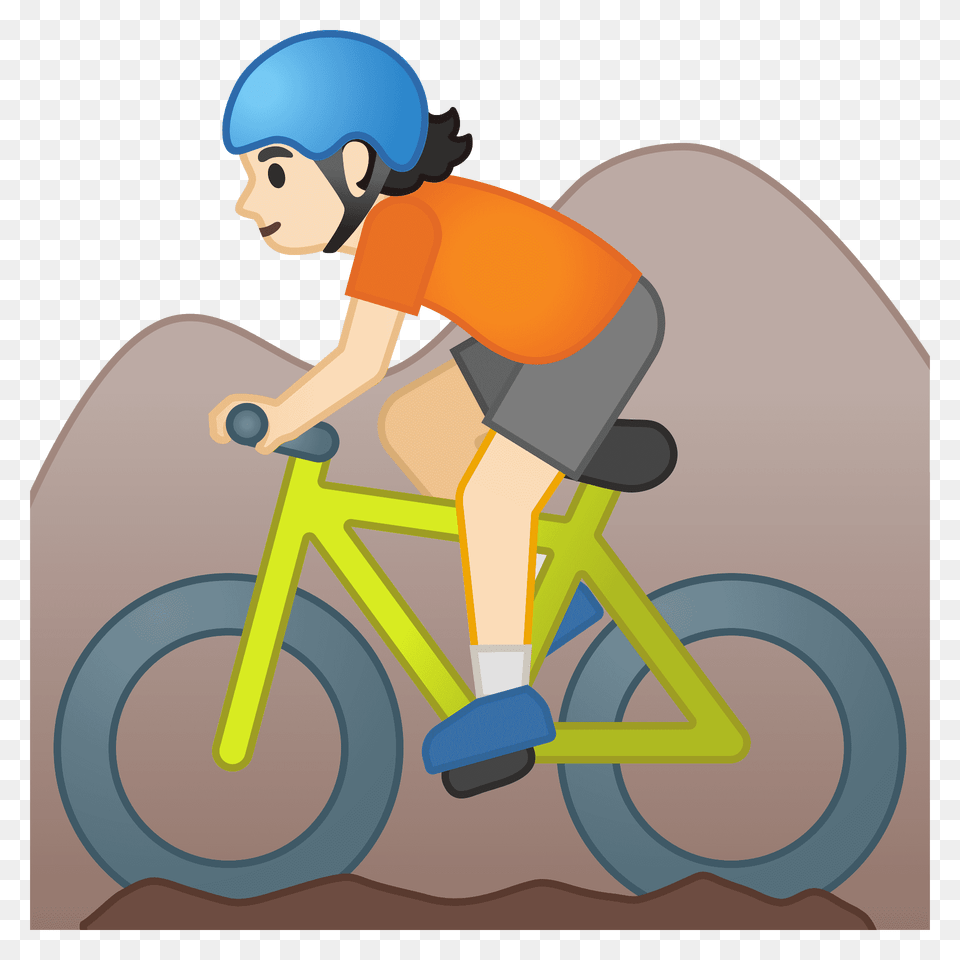 Person Mountain Biking Emoji Clipart, Face, Head, Bicycle, Transportation Free Transparent Png