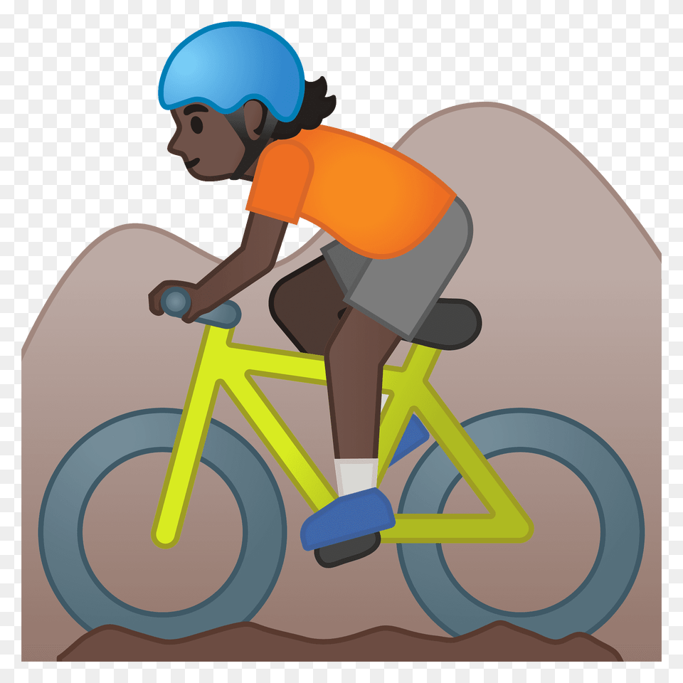 Person Mountain Biking Emoji Clipart, Face, Head, Bicycle, Transportation Png