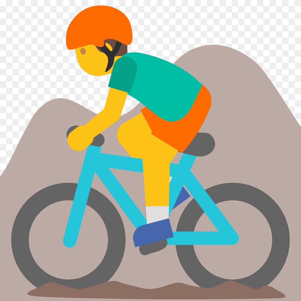 Person Mountain Biking Emoji Clipart, Bicycle, Transportation, Vehicle, Cycling Png