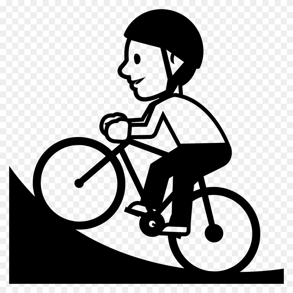 Person Mountain Biking Emoji Clipart, Bicycle, Vehicle, Transportation, Head Free Png