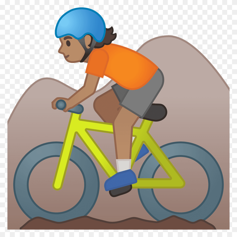 Person Mountain Biking Emoji Clipart, Face, Head, Bicycle, Transportation Free Png