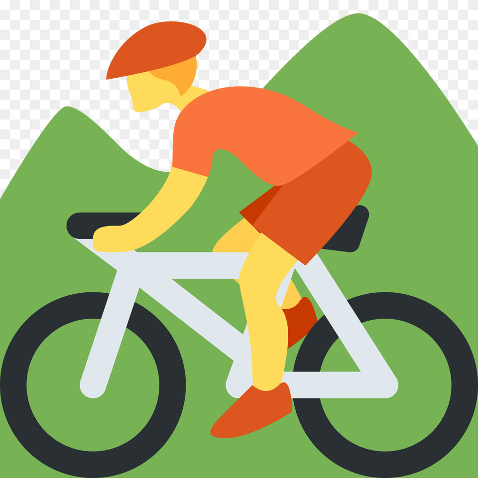 Person Mountain Biking Emoji Clipart, Bicycle, Transportation, Vehicle, Cycling Free Transparent Png