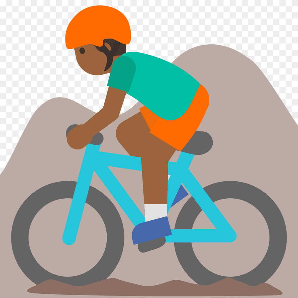 Person Mountain Biking Emoji Clipart, Bicycle, Transportation, Vehicle, Cycling Free Png