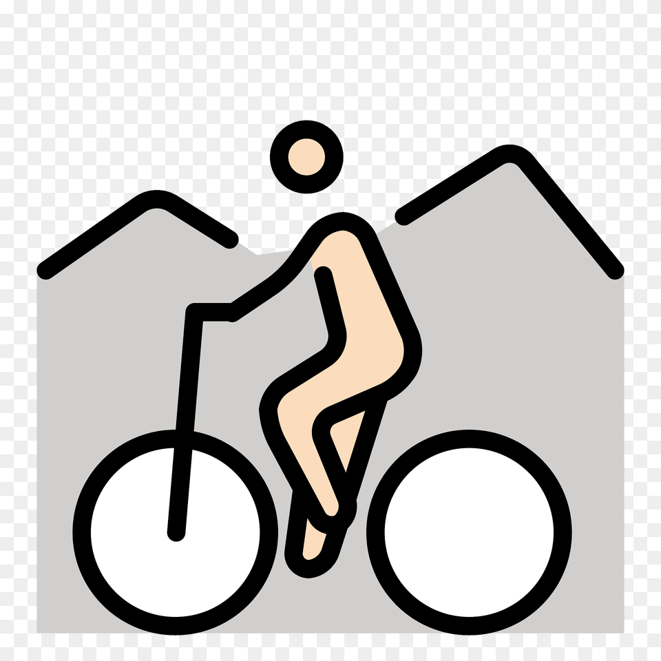 Person Mountain Biking Emoji Clipart, Smoke Pipe, Transportation, Vehicle, Sign Png Image