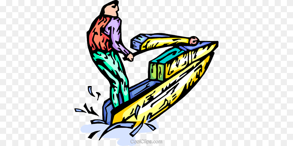 Person On A Jet Ski Royalty Vector Clip Art Illustration, Water, Sport, Water Sports, Leisure Activities Png