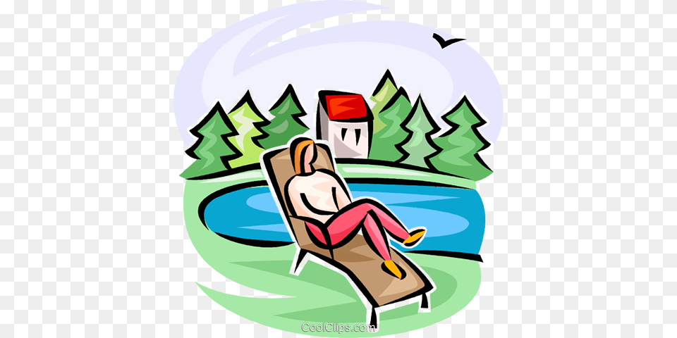 Person On A Lawn Chair Royalty Vector Clip Art Illustration, Baby, Water, Outdoors Free Png Download