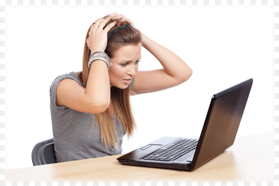 Person On Computer Differentiate Between Human And Computer, Pc, Laptop, Head, Face Png Image