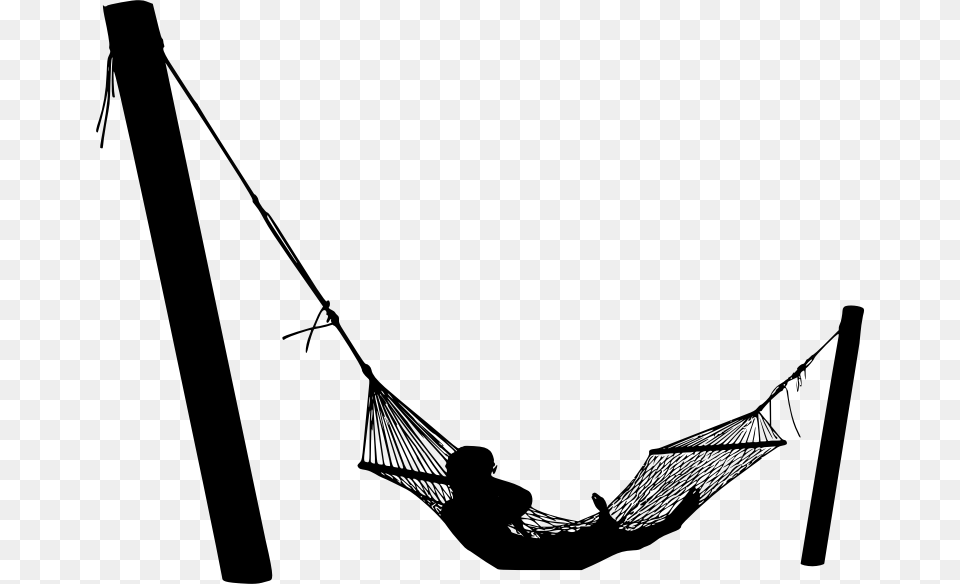 Person On Hammock Silhouette, Gray Free Transparent Png