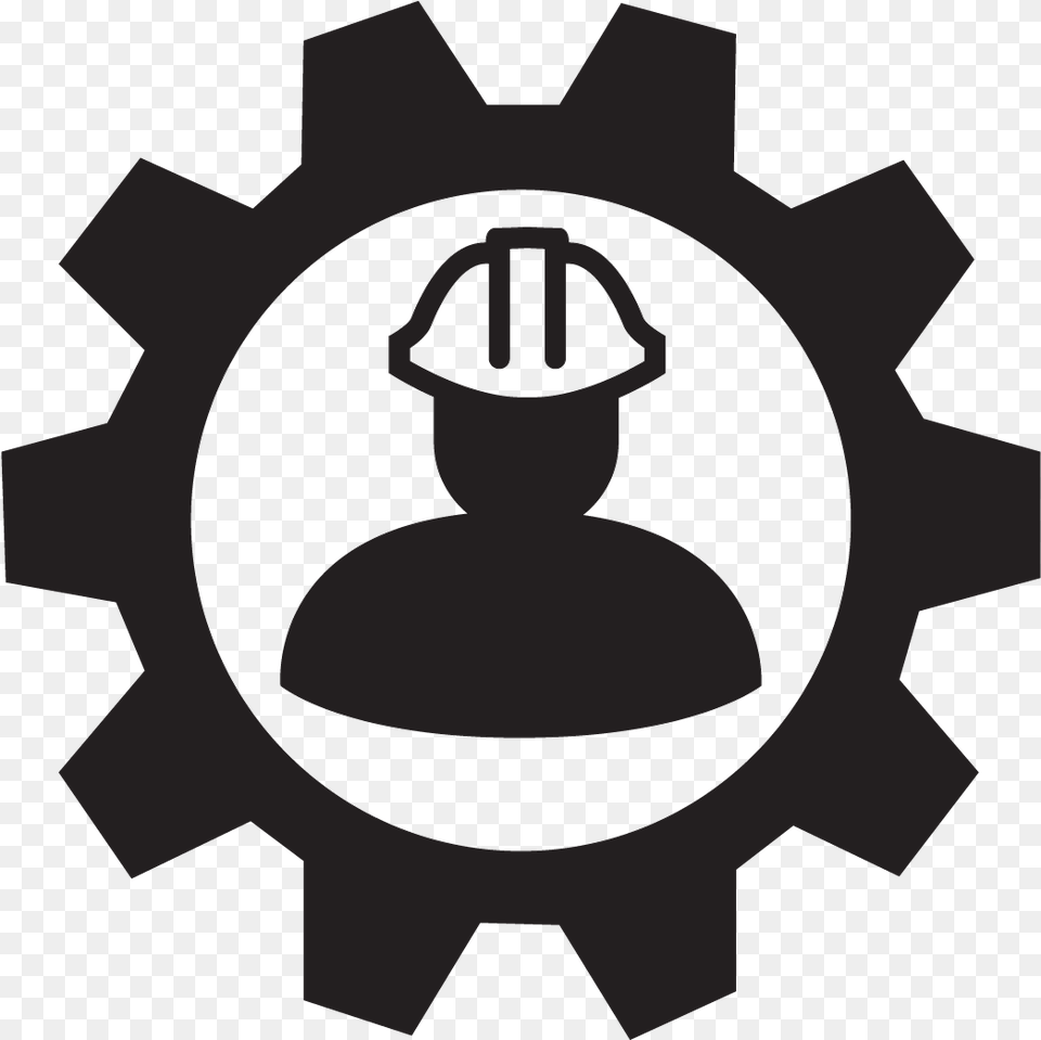 Person Outline Icon White Icon Hard Hat, Machine, Gear, Ammunition, Grenade Free Transparent Png
