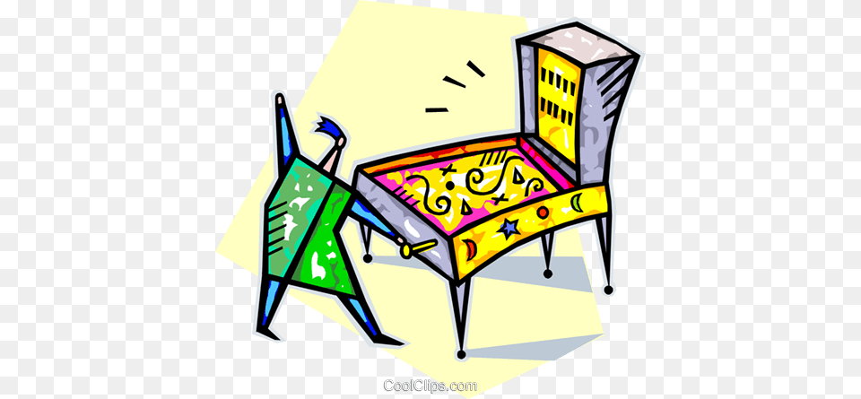 Person Playing Pinball Royalty Vector Clip Art Illustration, Furniture, Bulldozer, Machine Free Png