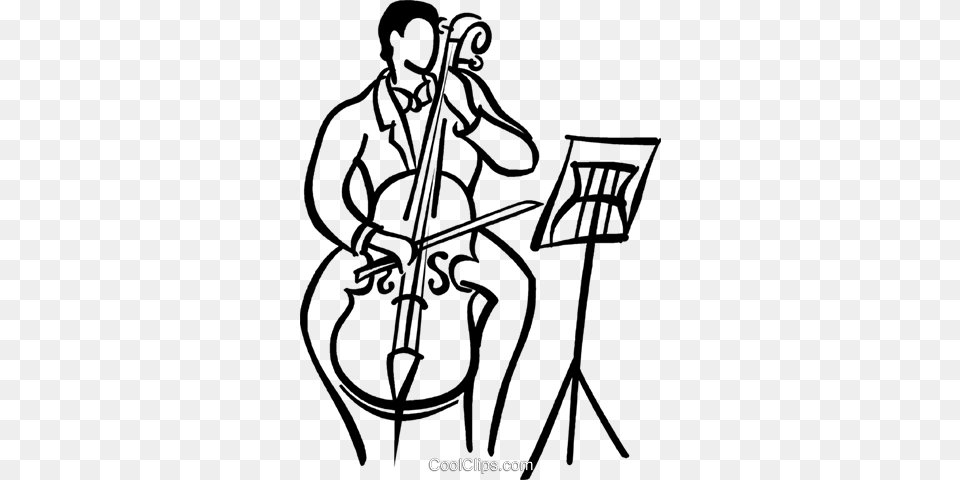 Person Playing The Cello Royalty Vector Clip Art Illustration, Musical Instrument Free Png