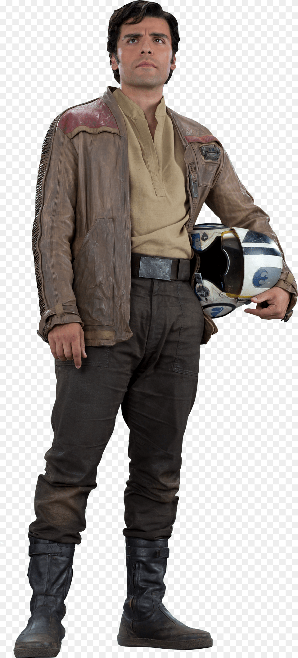 Person Poe Dameron The Last Jedi Transparent Poe Star Wars Jacket, Clothing, Coat, Adult, Man Free Png Download