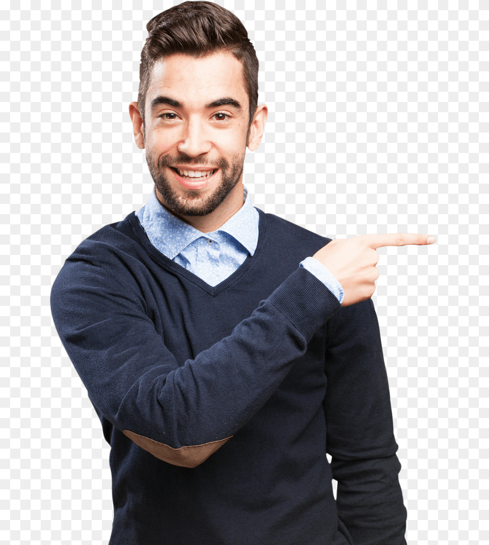 Person Pointing Gentleman, Smile, Portrait, Photography, Head Free Png