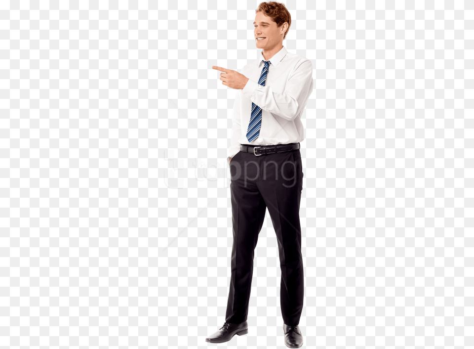 Person Pointing Man Standing Transparent, Accessories, Shirt, Tie, Formal Wear Free Png