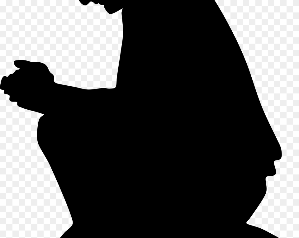 Person Praying Image, Gray Free Png Download