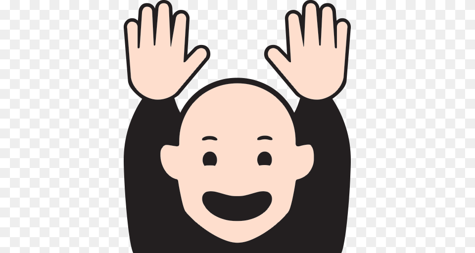 Person Raising Both Hands In Celebration Emoji For Facebook Email, Photography, Face, Head, Portrait Free Transparent Png