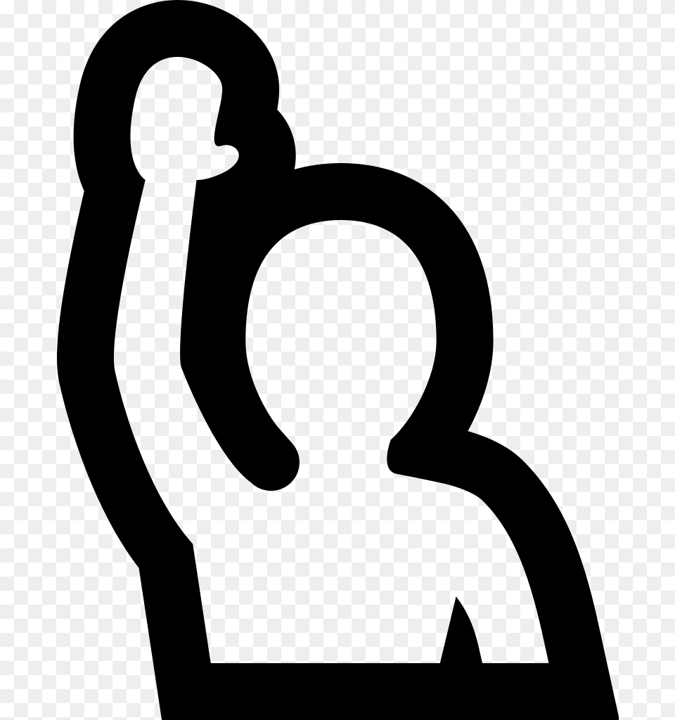 Person Raising Hand, Gray Png