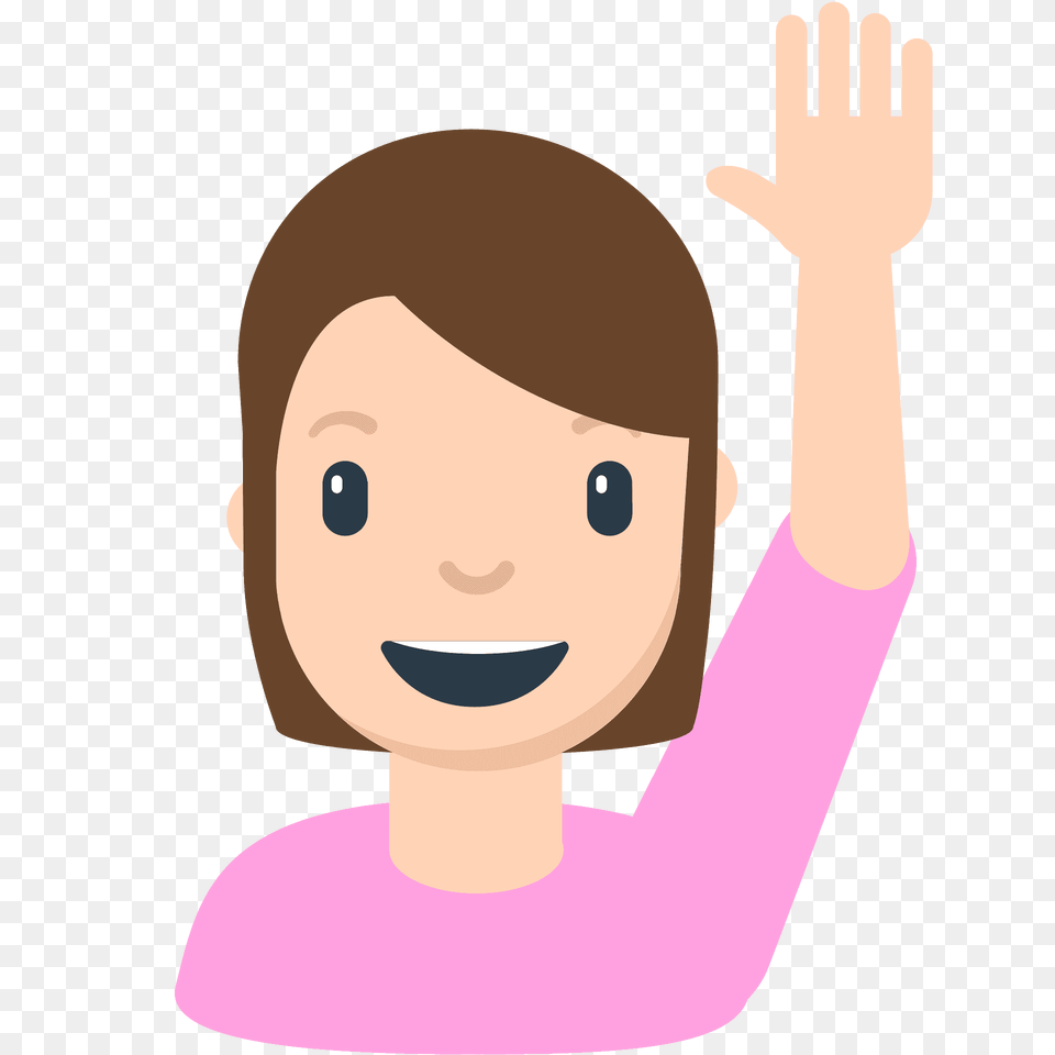 Person Raising Hand Emoji Clipart, Baby, Photography, Face, Head Free Png