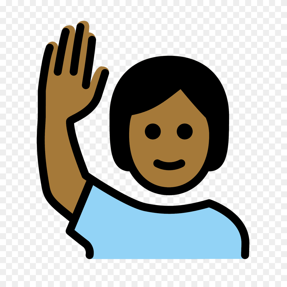 Person Raising Hand Emoji Clipart, Face, Head Png