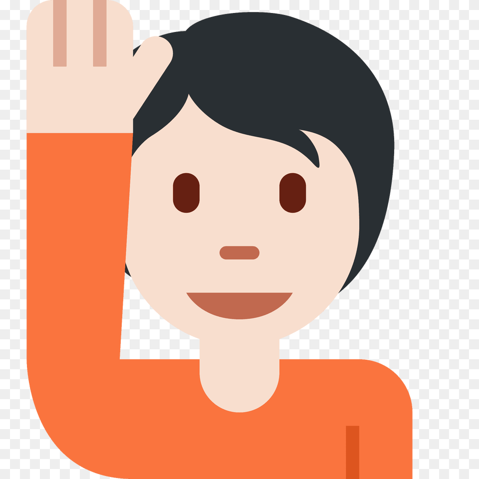 Person Raising Hand Emoji Clipart, Face, Head, Photography, Portrait Free Png
