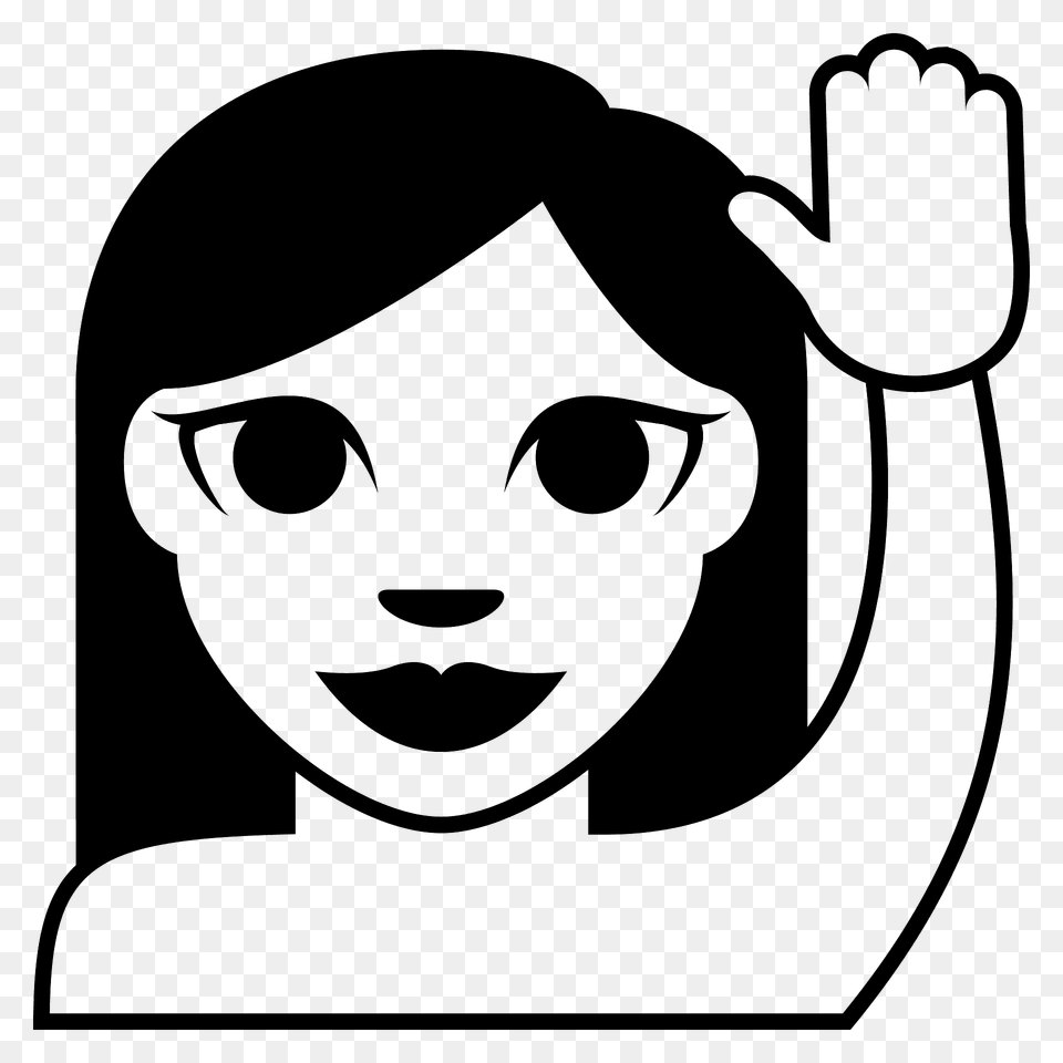 Person Raising Hand Emoji Clipart, Face, Head Png Image