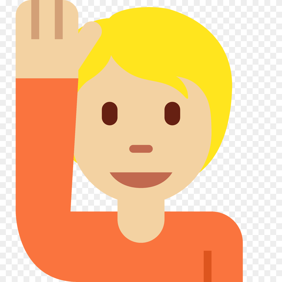 Person Raising Hand Emoji Clipart, Face, Head, Baby Png Image