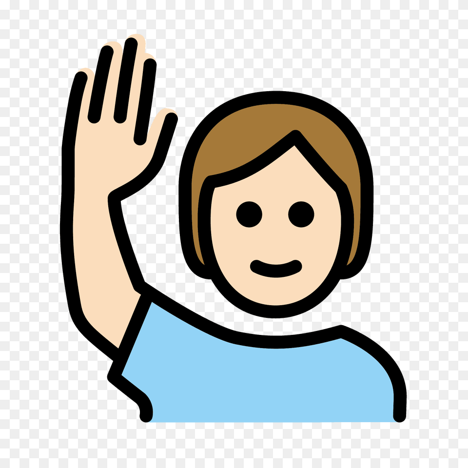 Person Raising Hand Emoji Clipart, Face, Head, Photography, Portrait Free Png Download