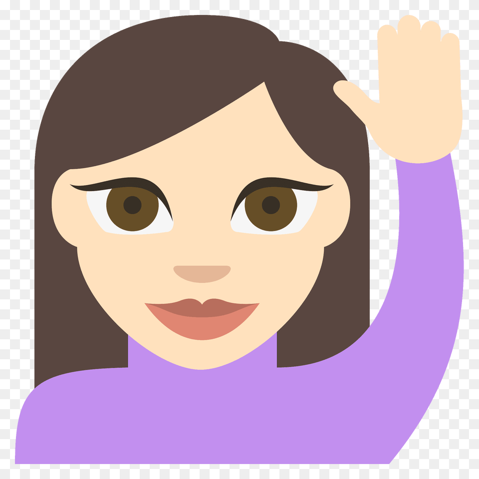 Person Raising Hand Emoji Clipart, Face, Head, Photography, Portrait Free Png Download