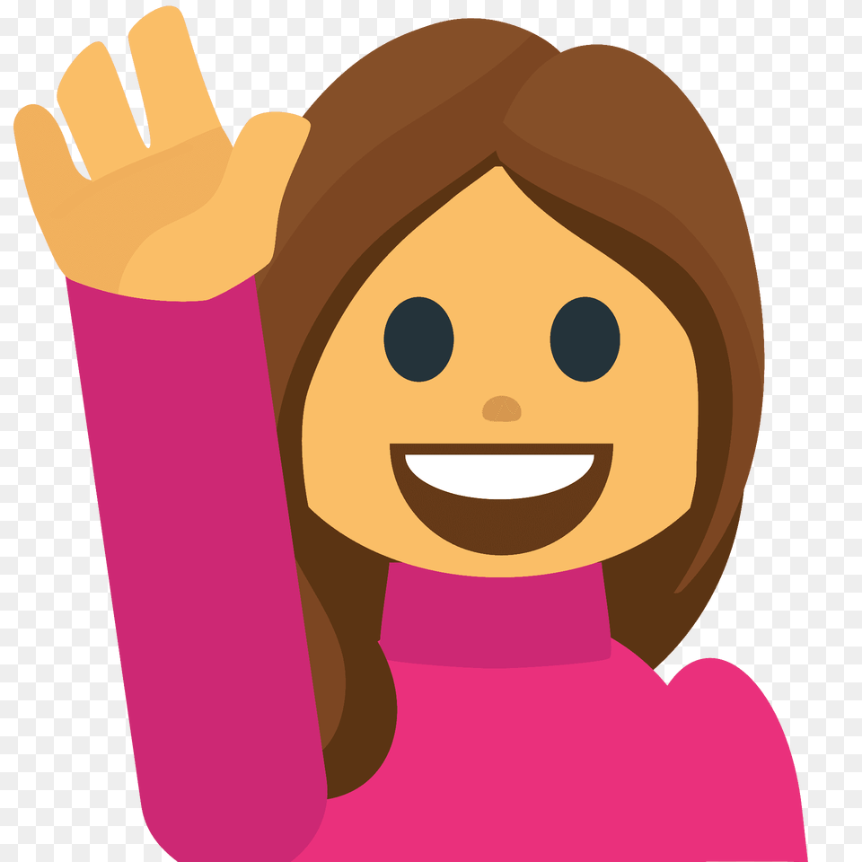 Person Raising Hand Emoji Clipart, Face, Head Free Png