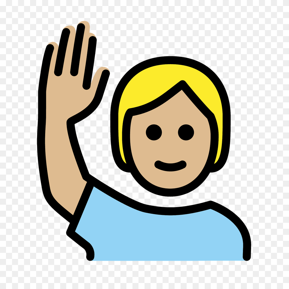 Person Raising Hand Emoji Clipart, Helmet, People, Face, Head Png