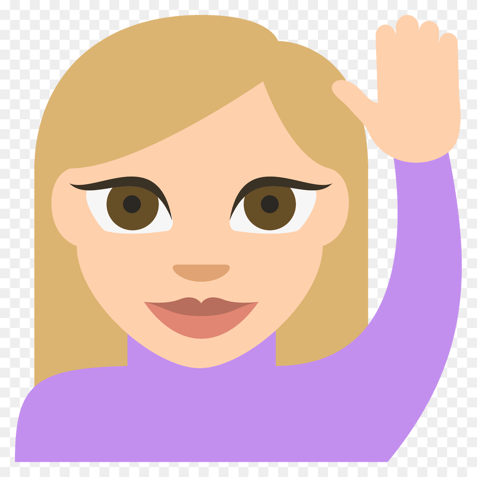 Person Raising Hand Emoji Clipart, Face, Head, Photography, Portrait Png
