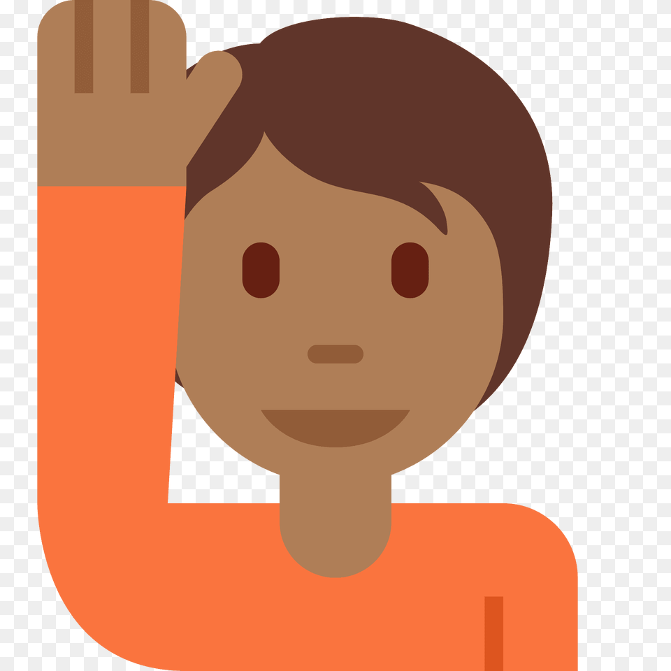 Person Raising Hand Emoji Clipart, Face, Head, Photography, Portrait Png Image