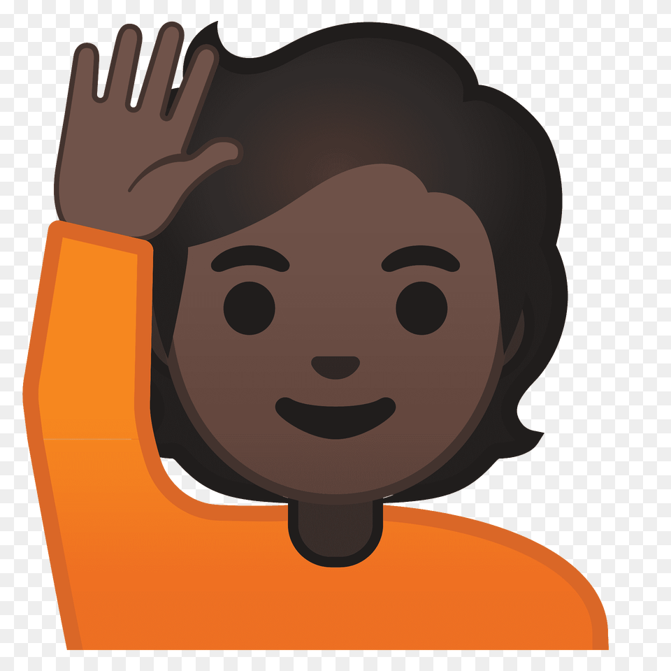 Person Raising Hand Emoji Clipart, Face, Head, Photography, Portrait Png Image