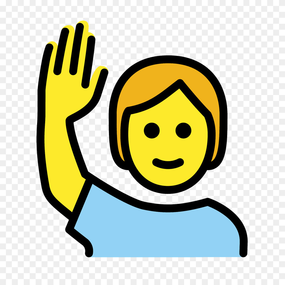 Person Raising Hand Emoji Clipart, Face, Head, People Free Transparent Png