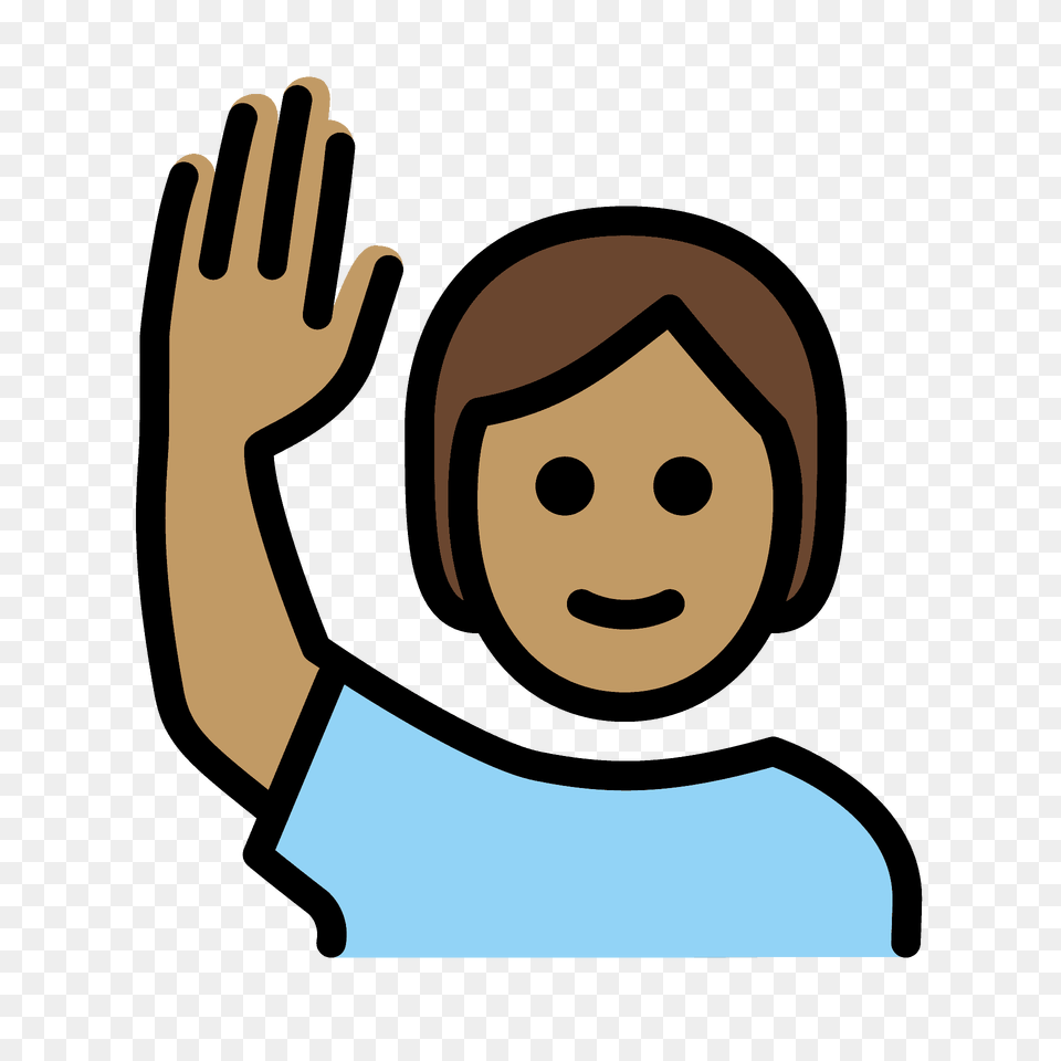 Person Raising Hand Emoji Clipart, Face, Head, Smoke Pipe Png