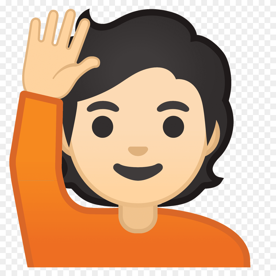 Person Raising Hand Emoji Clipart, Face, Head, Photography, Portrait Free Transparent Png