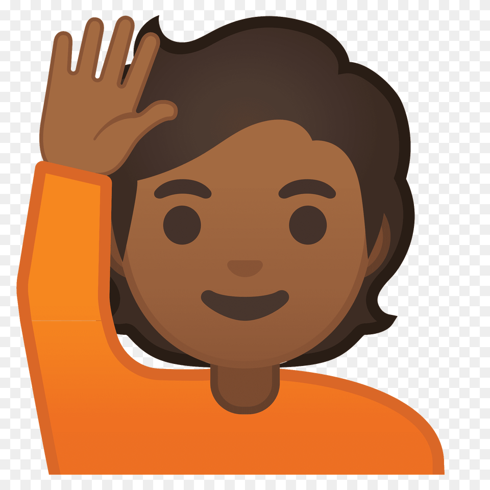 Person Raising Hand Emoji Clipart, Face, Head, Photography, Portrait Free Png Download