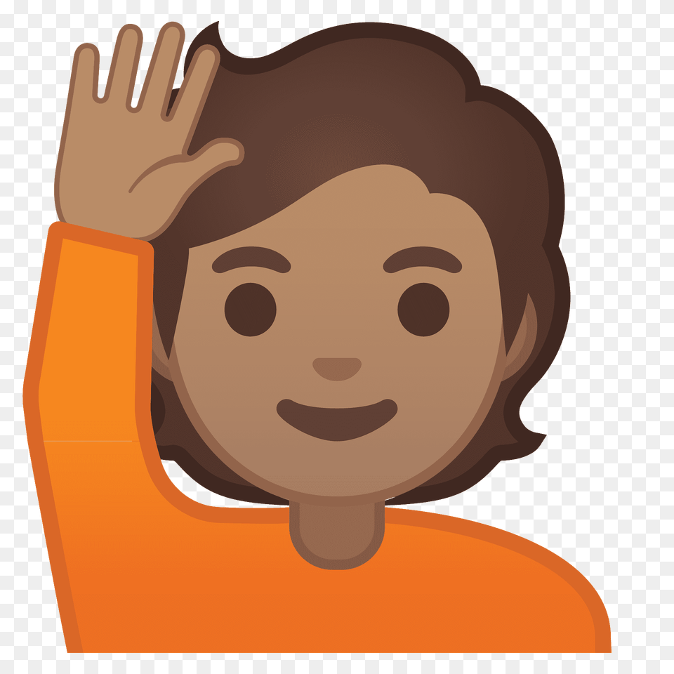 Person Raising Hand Emoji Clipart, Face, Head, Photography, Portrait Free Transparent Png