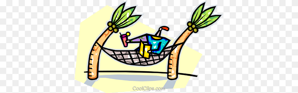 Person Relaxing In A Hammock Royalty Vector Clip Art, Furniture, Food, Fruit, Plant Png Image