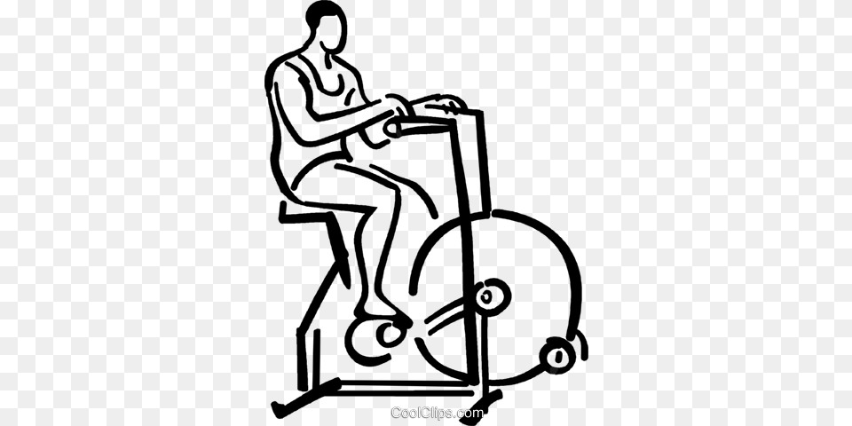 Person Riding A Stationary Bike Royalty Vector Clip Art, Working Out, Tool, Plant, Lawn Mower Free Png