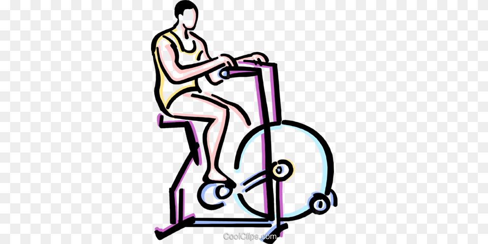 Person Riding A Stationary Bike Royalty Vector Clip Art, Working Out, Tool, Plant, Lawn Mower Free Png