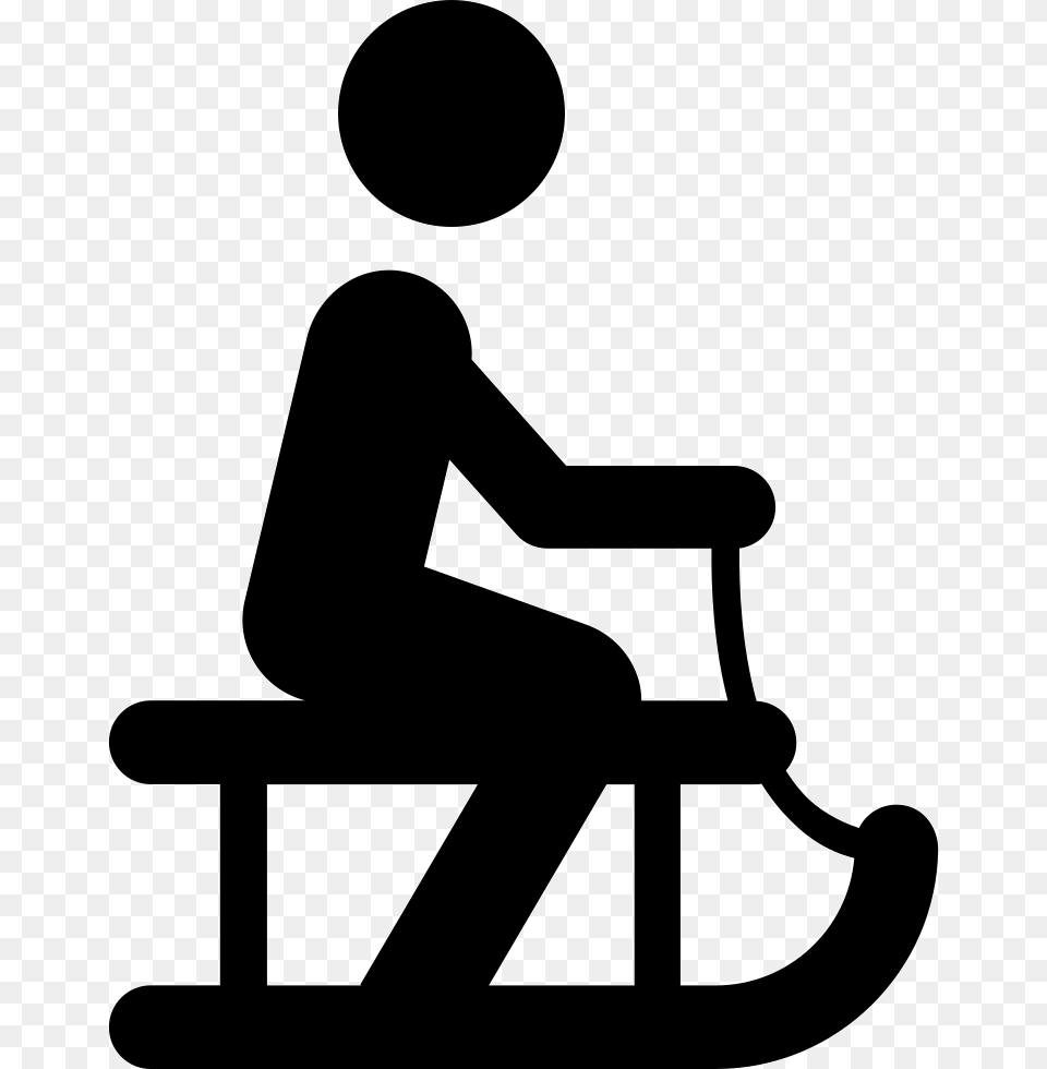 Person Riding On Sleigh Person Riding On Sleigh Icon, Furniture, Sitting, Silhouette, Plant Png