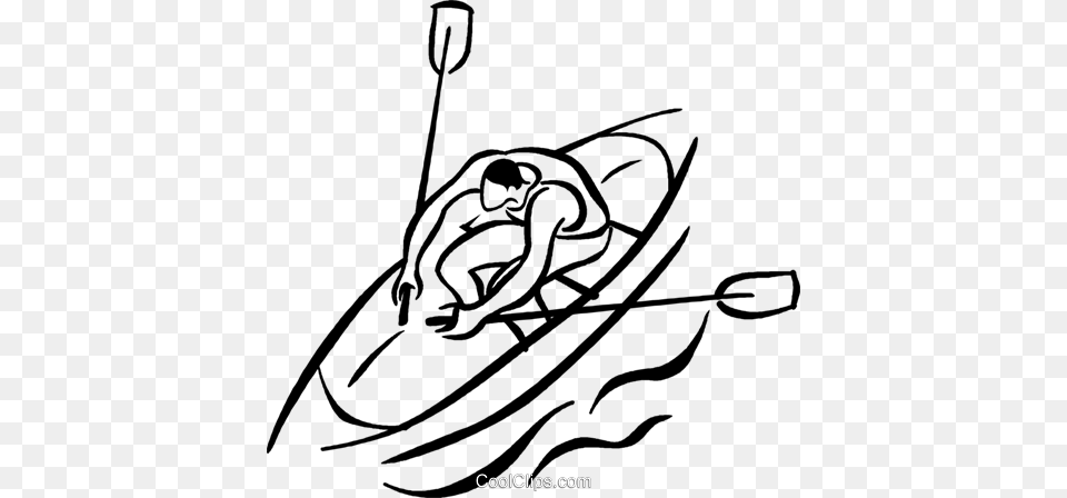 Person Rowing A Boat Royalty Vector Clip Art Illustration, Oars, Transportation, Vehicle, Canoe Free Png