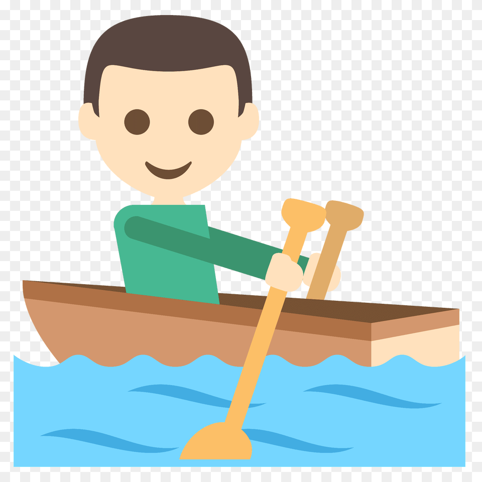 Person Rowing Boat Emoji Clipart, Vehicle, Transportation, Sport, Rowboat Free Png Download