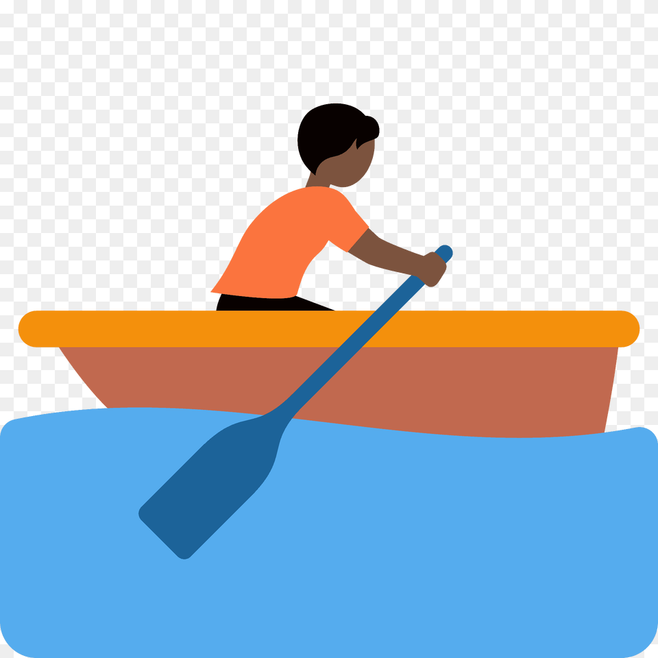 Person Rowing Boat Emoji Clipart, Oars, Paddle, Transportation, Vehicle Png Image