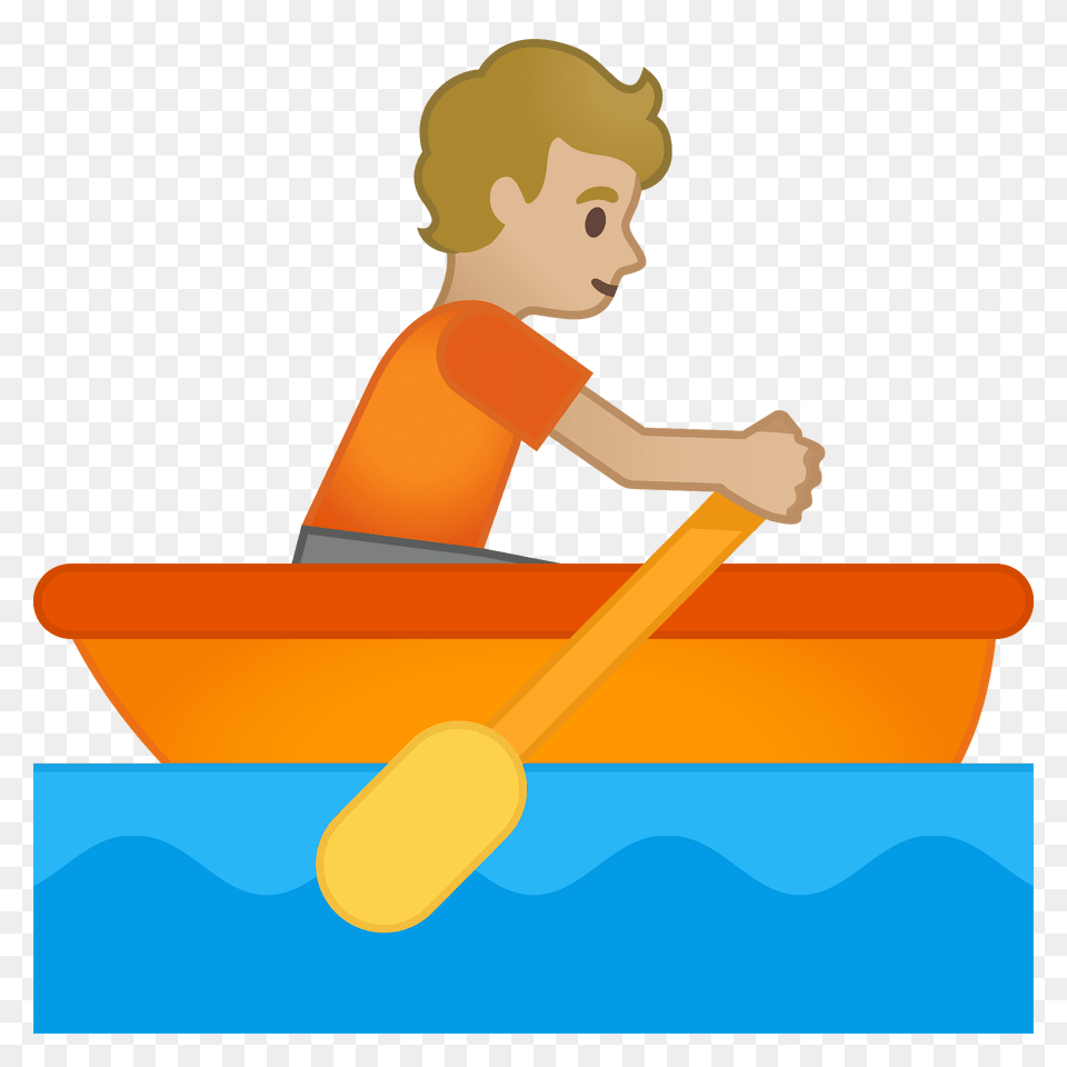 Person Rowing Boat Emoji Clipart, Oars, Paddle, Face, Head Png Image