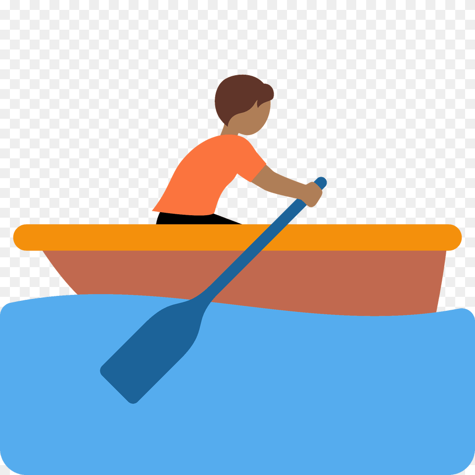 Person Rowing Boat Emoji Clipart, Oars, Paddle, Transportation, Vehicle Png Image