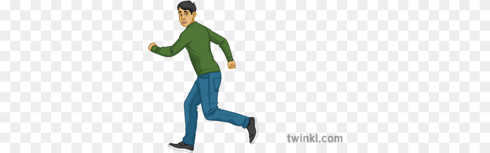 Person Running Away French People Boy Panic Secondary Rosary Illustration, Clothing, Sleeve, Long Sleeve, Pants Png