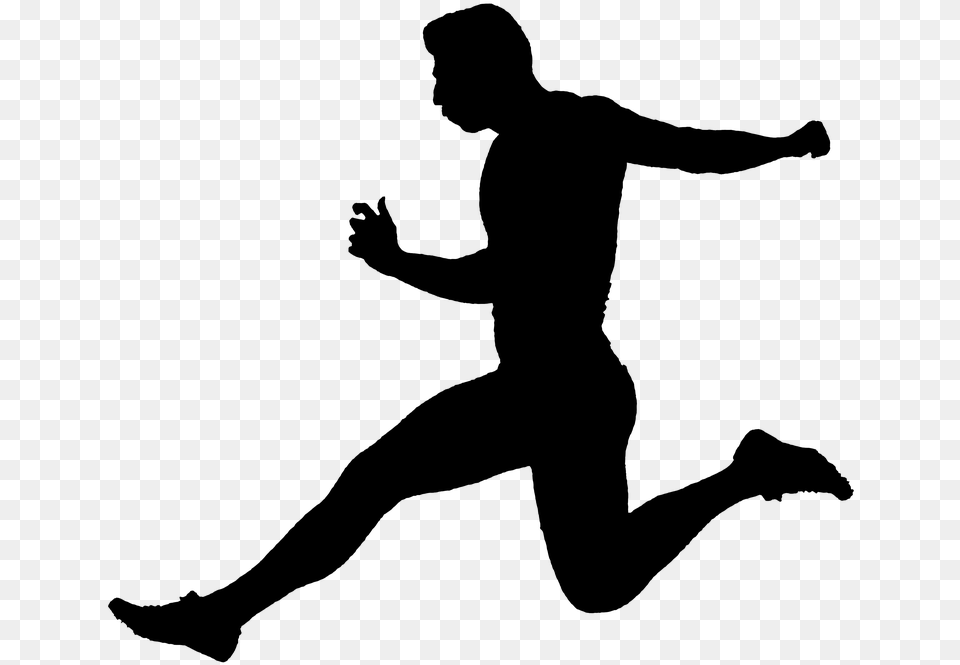 Person Running Silhouette Sport People Runner Silhouette Of Person Running, Gray Free Transparent Png